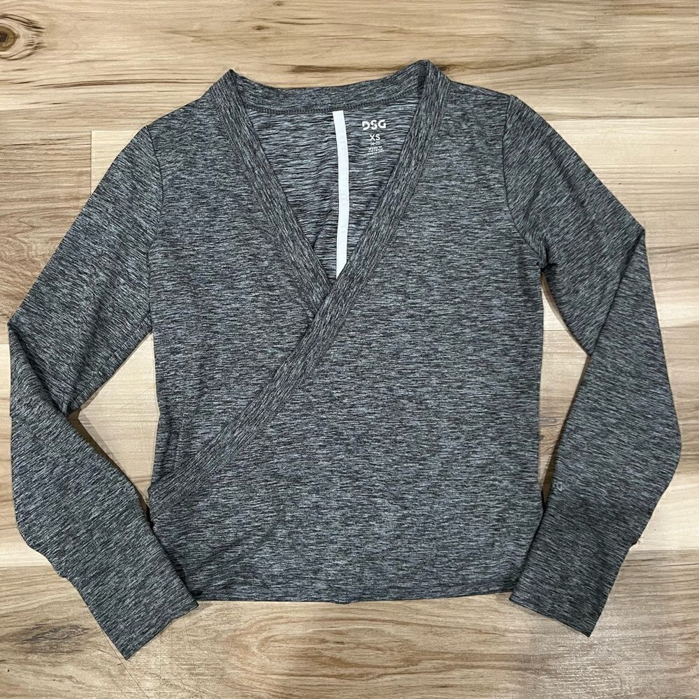 DSG Grey Wrap Top Girl’s XS 6 7